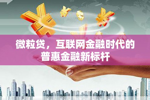 南州微粒贷，互联网金融时代的普惠金融新标杆