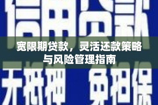 南州宽限期贷款，灵活还款策略与风险管理指南