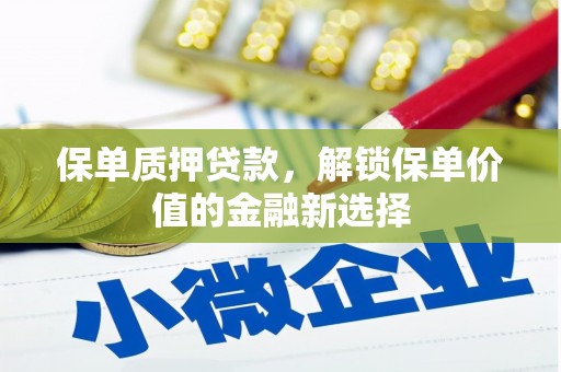 南州保单质押贷款，解锁保单价值的金融新选择