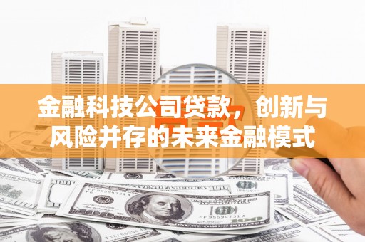 南州金融科技公司贷款，创新与风险并存的未来金融模式