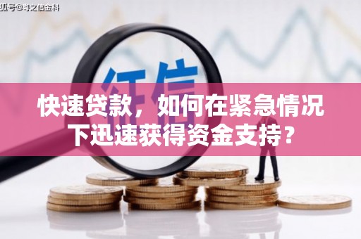 南州快速贷款，如何在紧急情况下迅速获得资金支持？