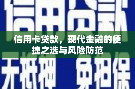 南州信用卡贷款，现代金融的便捷之选与风险防范