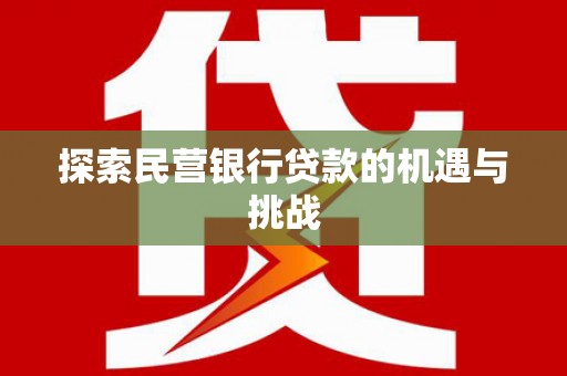 南州探索民营银行贷款的机遇与挑战