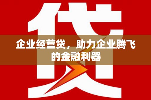 南州企业经营贷，助力企业腾飞的金融利器