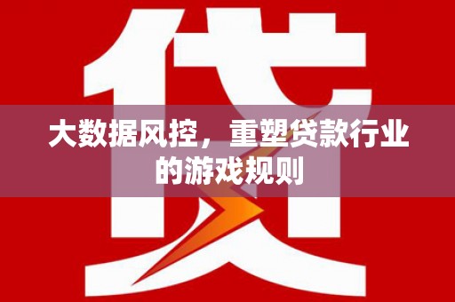 南州大数据风控，重塑贷款行业的游戏规则