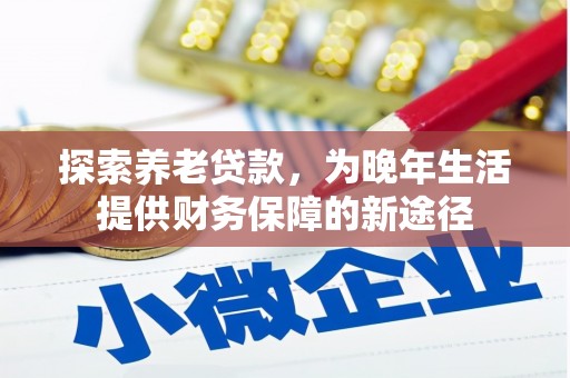 南州探索养老贷款，为晚年生活提供财务保障的新途径