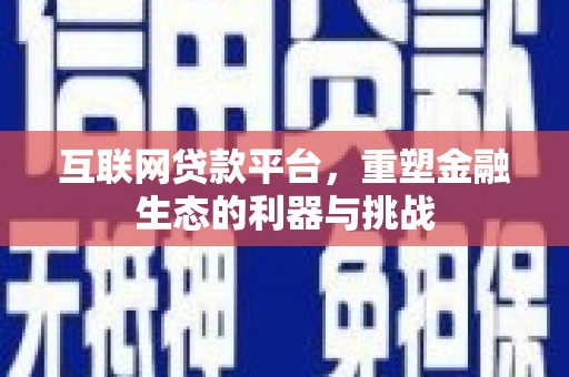 南州互联网贷款平台，重塑金融生态的利器与挑战