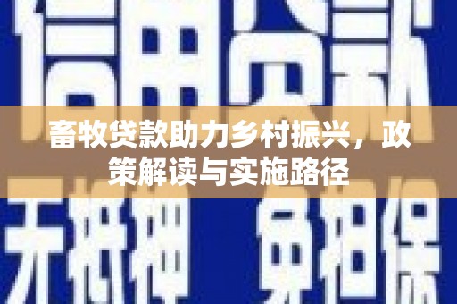 南州畜牧贷款助力乡村振兴，政策解读与实施路径