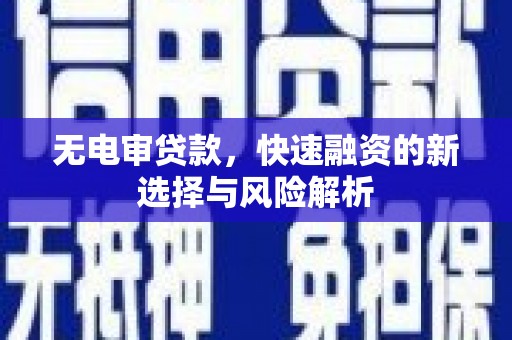 南州无电审贷款，快速融资的新选择与风险解析