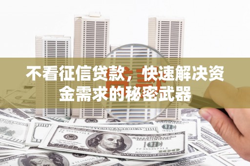 南州不看征信贷款，快速解决资金需求的秘密武器