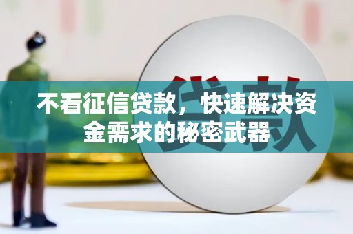 南州不看征信贷款，快速解决资金需求的秘密武器