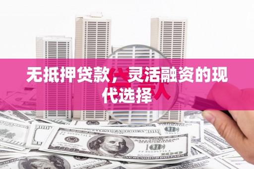 南州无抵押贷款，灵活融资的现代选择