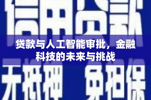 南州贷款与人工智能审批，金融科技的未来与挑战