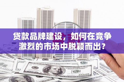 南州贷款品牌建设，如何在竞争激烈的市场中脱颖而出？