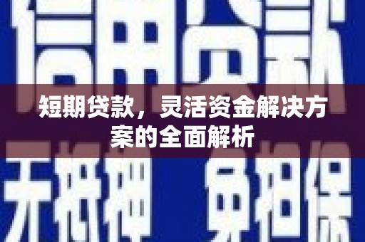 南州短期贷款，灵活资金解决方案的全面解析