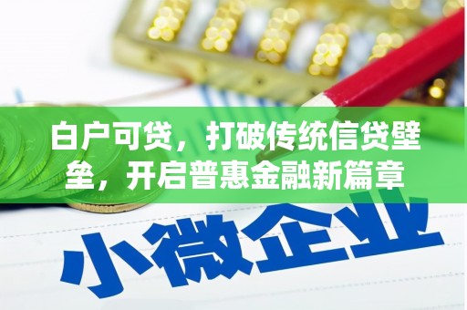 南州白户可贷，打破传统信贷壁垒，开启普惠金融新篇章