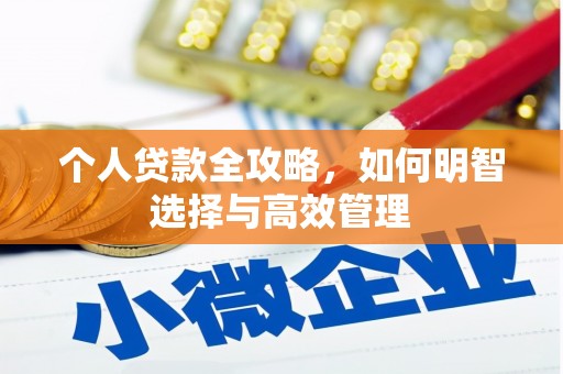 南州个人贷款全攻略，如何明智选择与高效管理