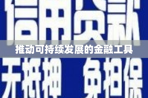 南州推动可持续发展的金融工具