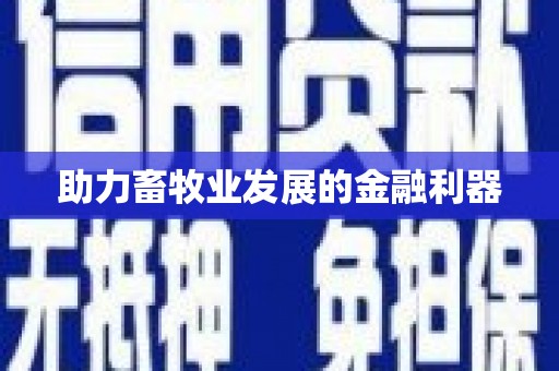 南州助力畜牧业发展的金融利器
