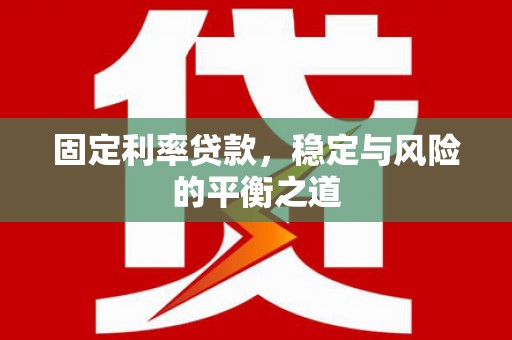 南州固定利率贷款，稳定与风险的平衡之道
